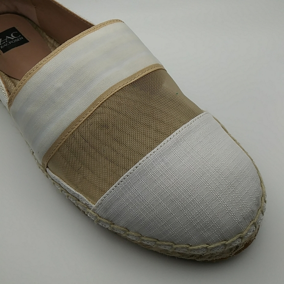 NWOT ZAC Zac Posen Vida Espadrills Vented Linen Style 9M White Tan Slip On - Picture 11 of 12